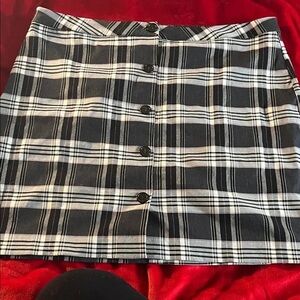 Plaid Button-Front Skirt
